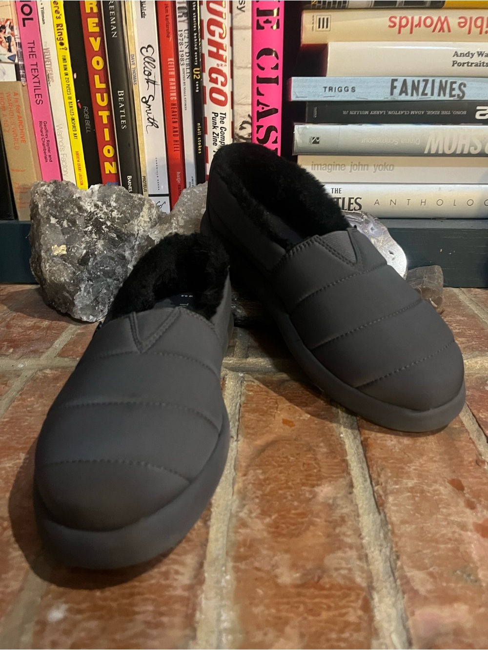 Toms Quilted Slip-Ons With Faux Fur Lining